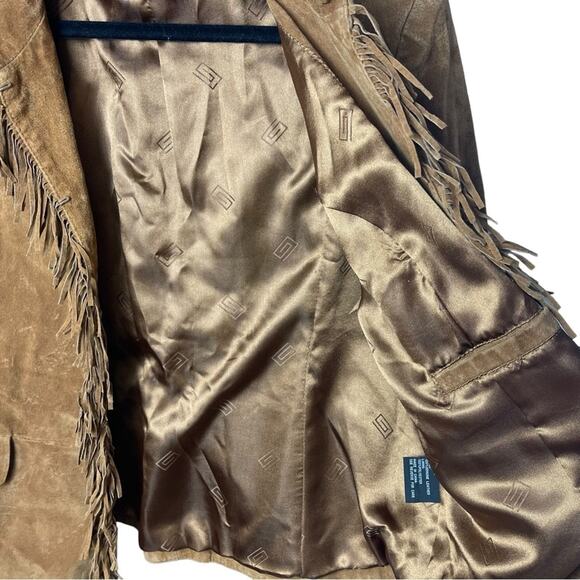 Pamela McCoy Western Fringed Suede Jacket, Copper, Cowboy Carter, Festival, L - Picture 6 of 12